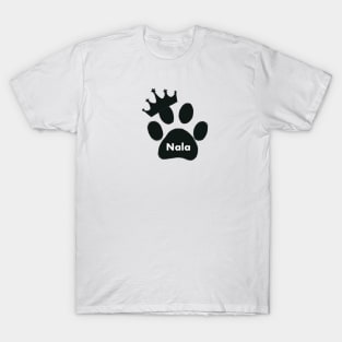 Nala cat name made of hand drawn paw prints T-Shirt